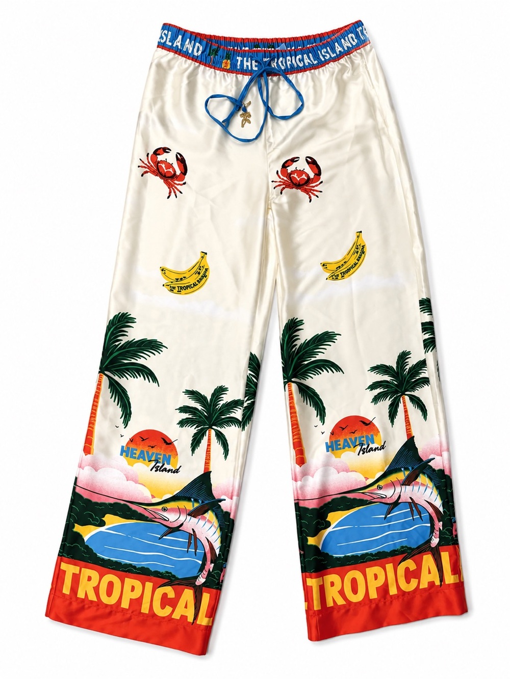 Heaven Island Wokens' Tropical Cream Pajama Pants